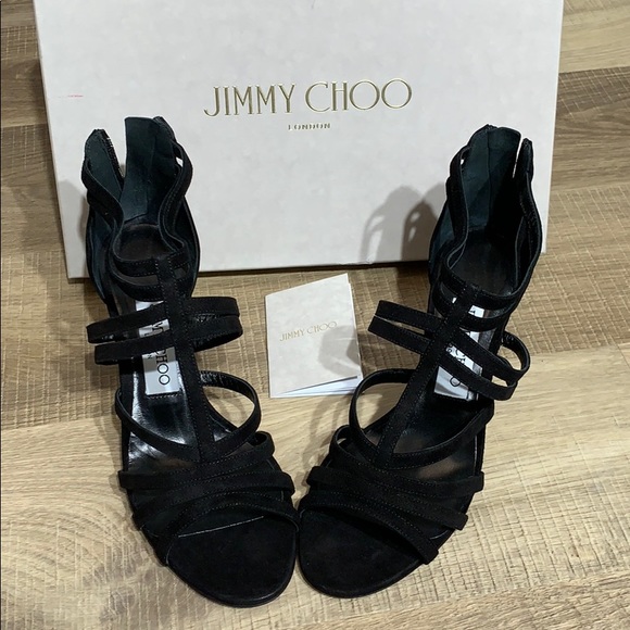 Jimmy Choo Black Strappy Heels 36.5 - Picture 1 of 4